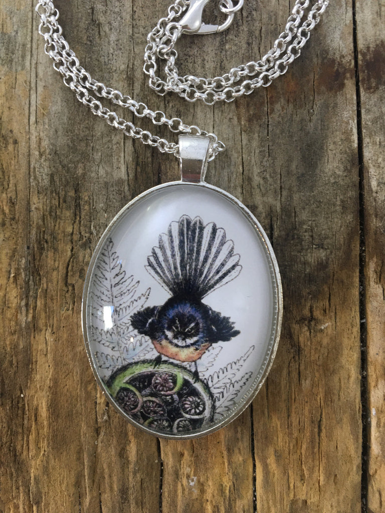 Jewellery - New Zealand Fantail (Piwakawaka) Pendant