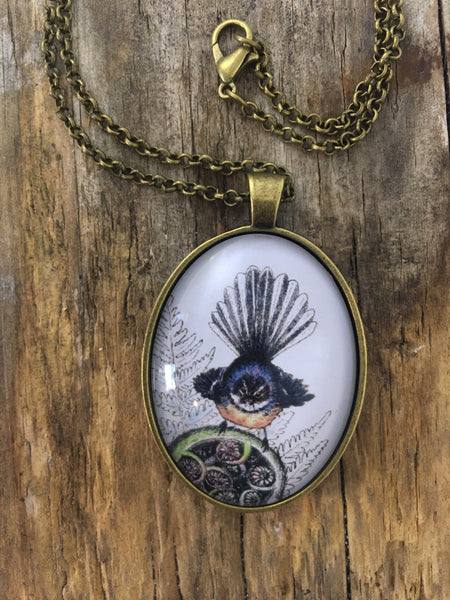 Jewellery - New Zealand Fantail (Piwakawaka) Pendant