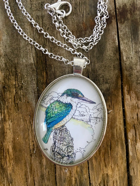 Jewellery - New Zealand  Kingfisher (Kotare) Pendant