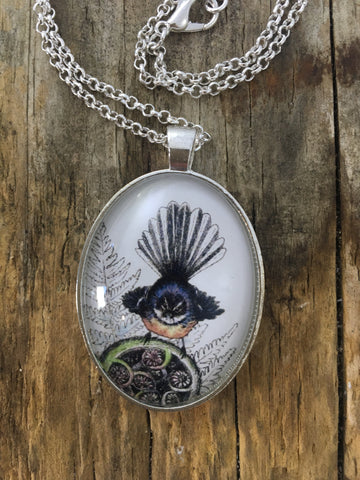 Jewellery - New Zealand Fantail (Piwakawaka) Pendant