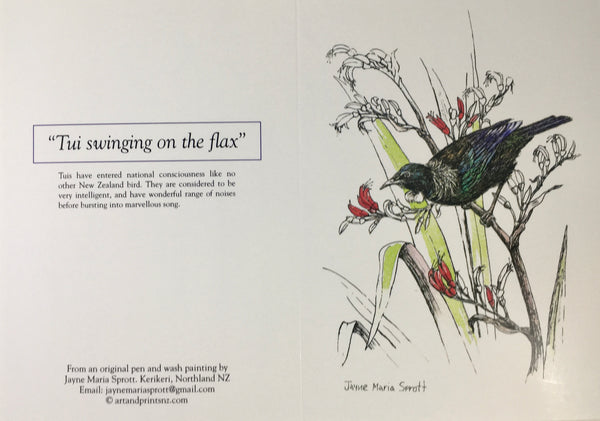 Card, NZ native Tui