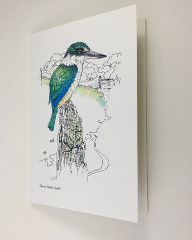 Card, NZ native Kingfisher(Kotare)