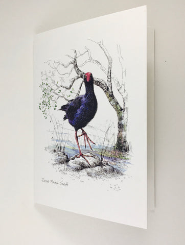 Card, NZ native Pukeko
