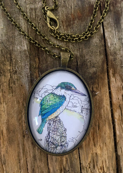 Jewellery - New Zealand  Kingfisher (Kotare) Pendant