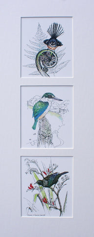 Mount, Triple Upright - NZ Native Birds